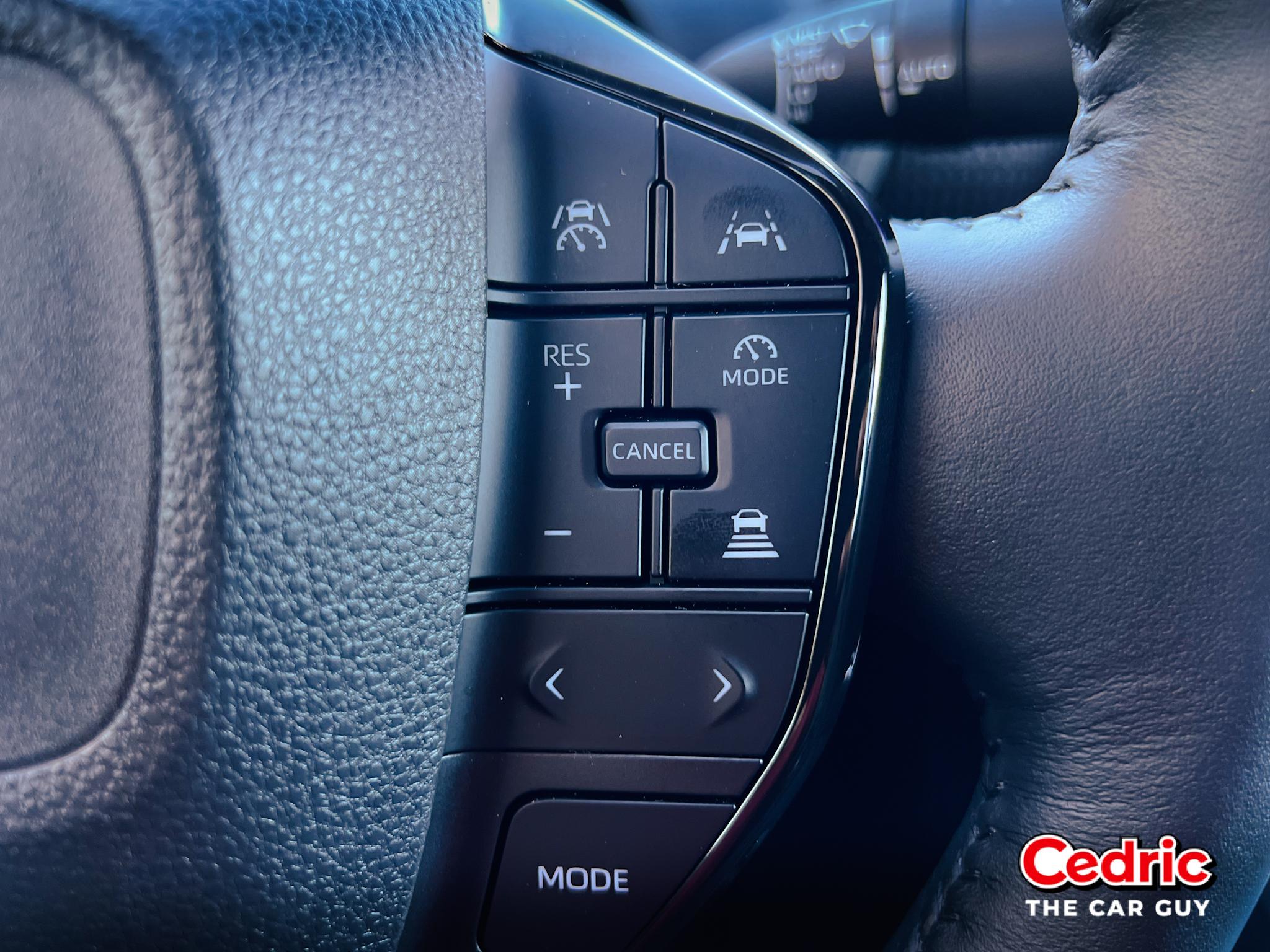 The steering wheel console controls Adaptive Cruise modes. Alos toggles the Lane Departure Alert and LTA.