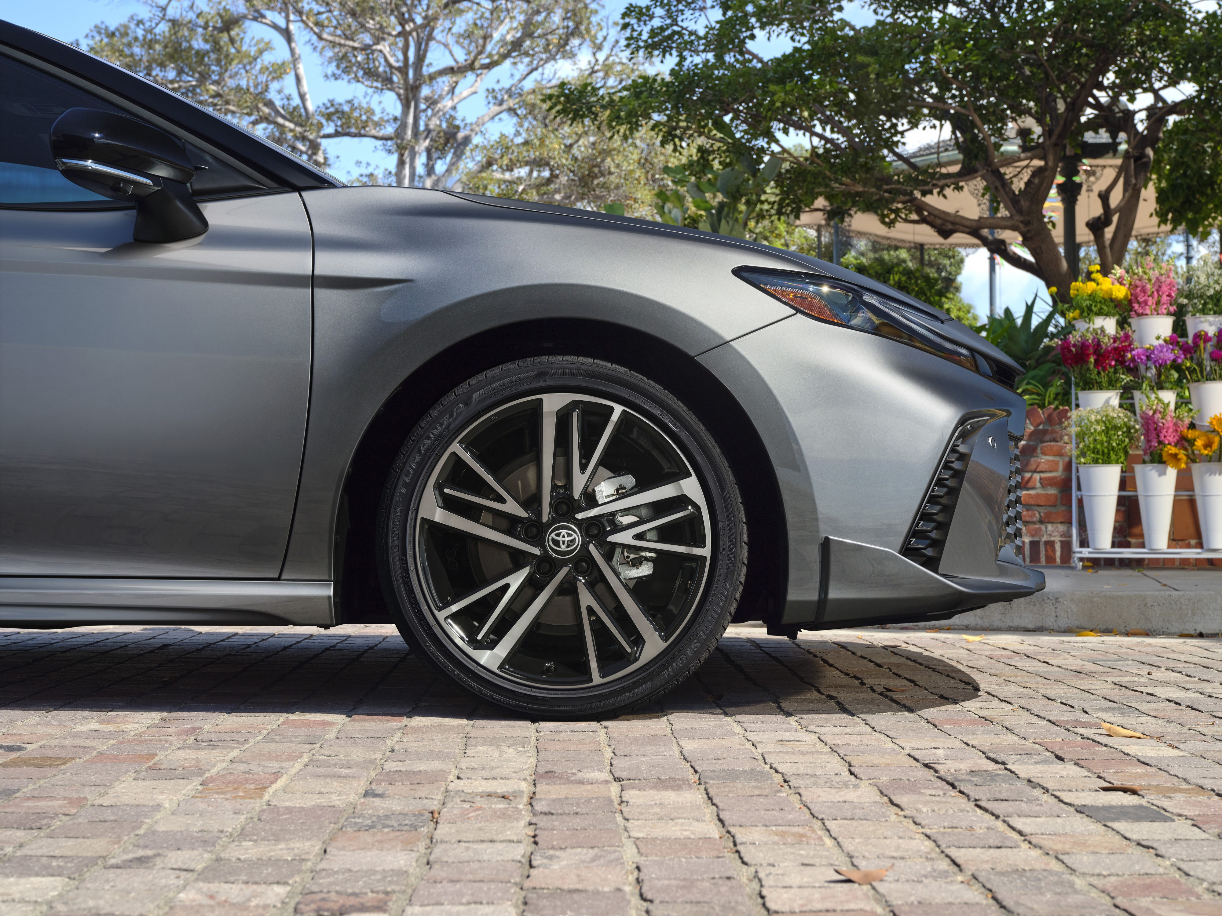 2025 Toyota Camry XSE in Celestial Silver Metallic with 19-inch 15-spoke Aluminum Wheels and Toranza Tires