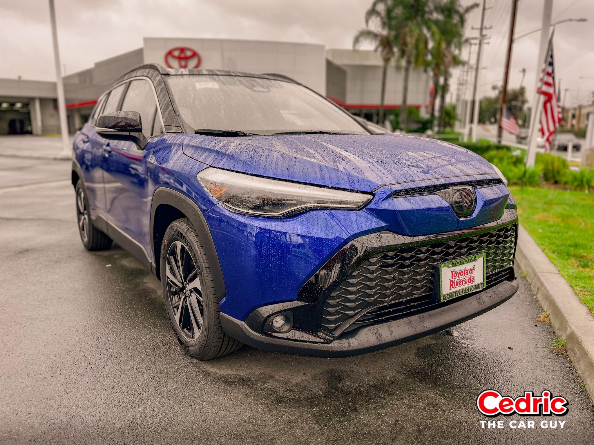 Toyota Corolla Cross Hybrid XSE in Blue Print with BSM