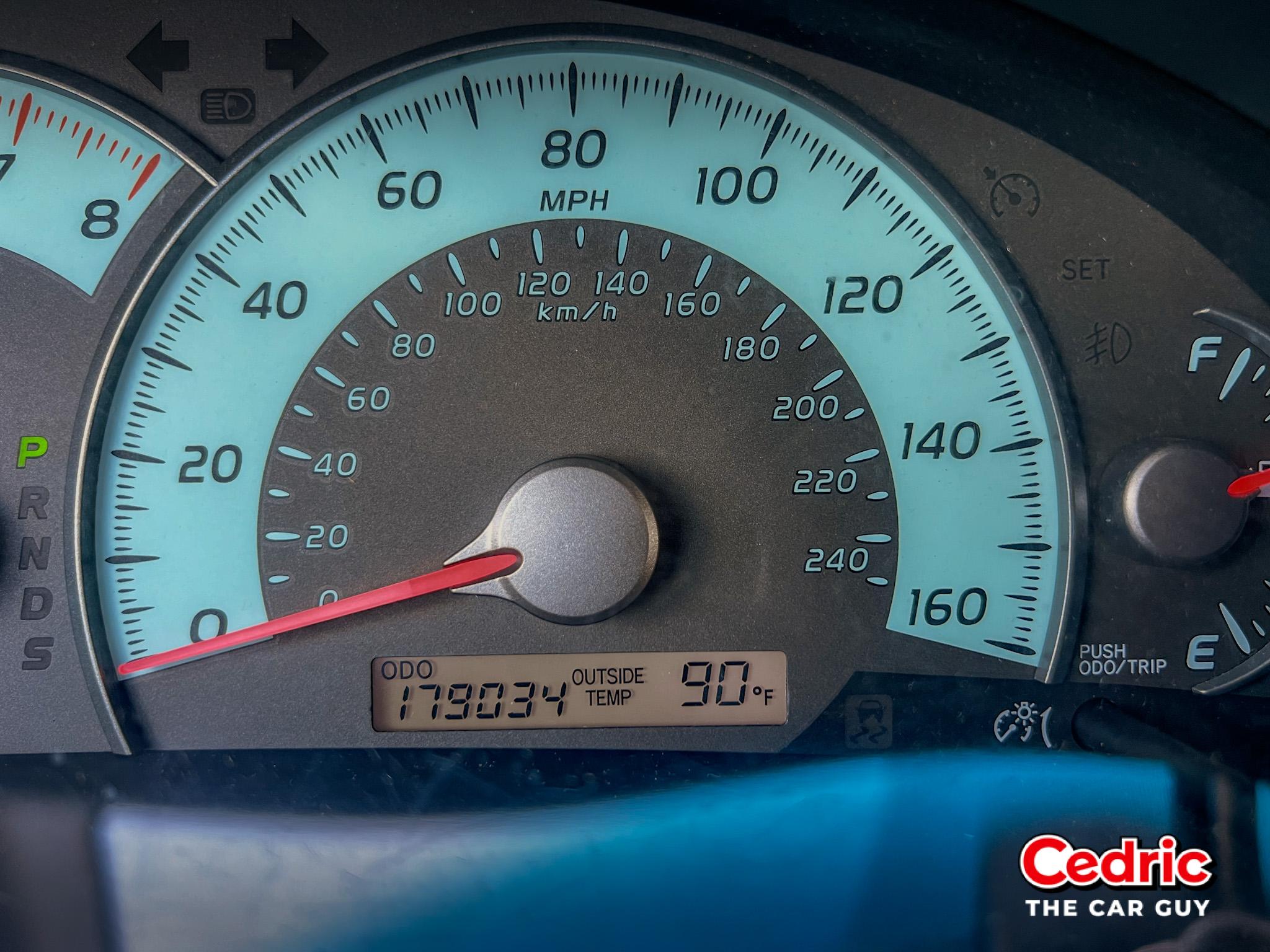 Toyota Camry odometer with 179,034 miles