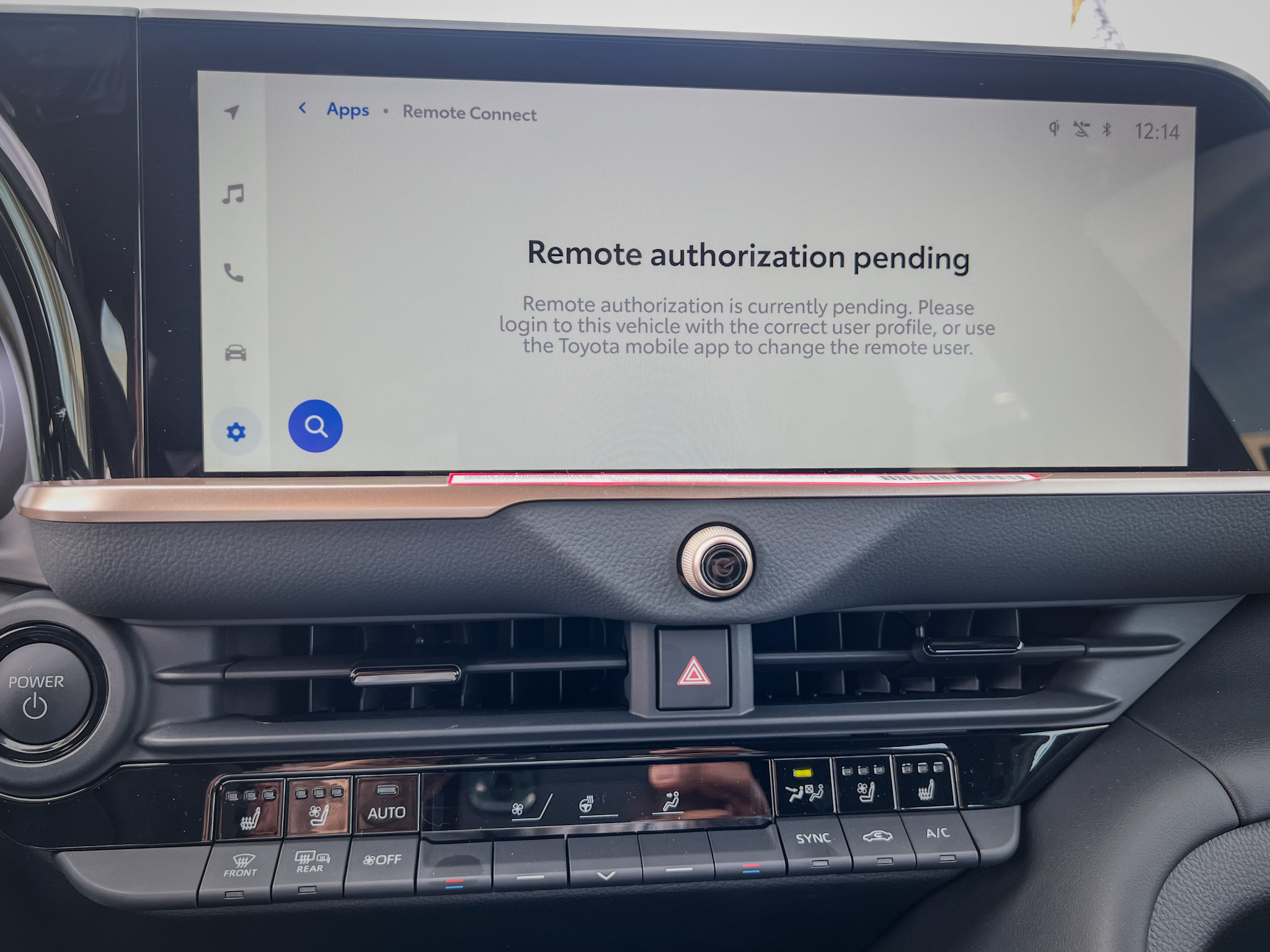 Toyota Remote Connect pending status